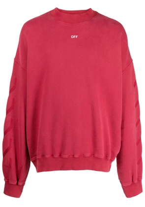 Off-White Saint Matthew-print cotton sweatshirt - Red
