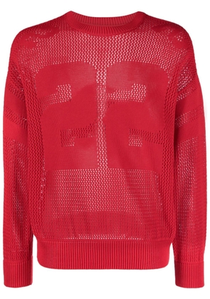 AMIRI patch-detail open-knit sweater - Red