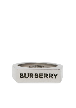 Burberry Engraved Palladium-plated Signet ring - Silver