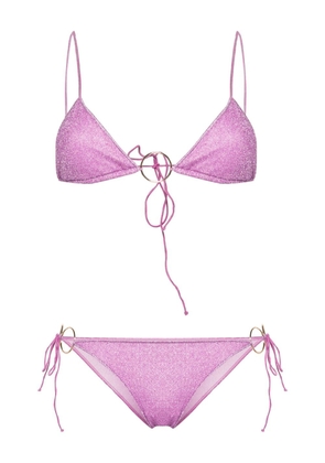 Oséree ring-embellished lurex bikini - Pink
