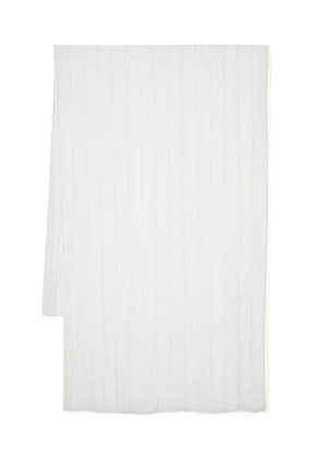 Brunello Cucinelli striped linen scarf - White