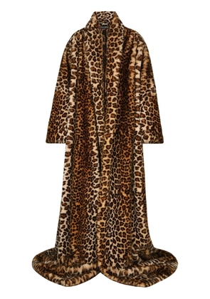 Dolce & Gabbana KIM DOLCE&GABBANA leopard-print faux-fur coat - Brown