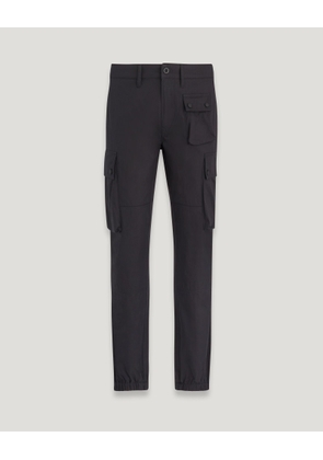 Belstaff Trialmaster Cargo Trousers Men's Cotton Blend Gabardine Black Size UK 34