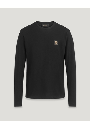 Belstaff Long Sleeved T-shirt Men's Cotton Jersey Black Size 2XL