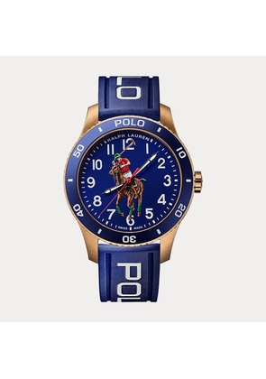 42 MM Polo Player Bronze Blue Dial