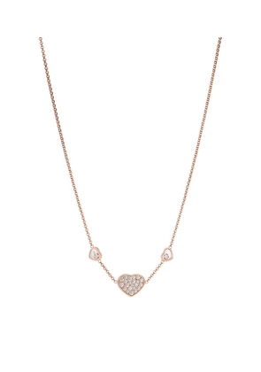 Chopard Rose Gold And Diamond Happy Hearts Necklace