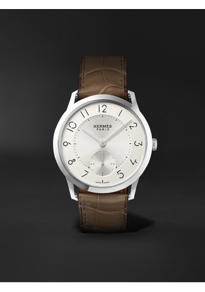 Hermès Timepieces - Slim d'Hermès Acier Automatic 39.5mm Stainless Steel and Alligator Watch, Ref. No. W045266WW00 - Men - White