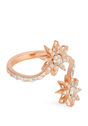 Bee Goddess Rose Gold And Diamond Star Light Venus Star Ring (Size 54)