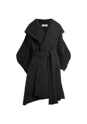Issey Miyake Quilted Grid Belted Coat