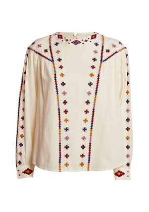 Weekend Max Mara Cotton Embroidered Sable Blouse
