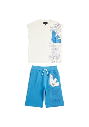 Emporio Armani Kids Cotton Logo T-Shirt And Shorts Set (4-16 Years)