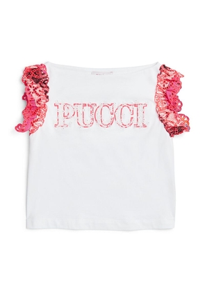 Pucci Junior Cotton Embroidered Logo T-Shirt (4-14 Years)