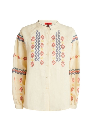 Max & Co. Linen Embroidered Blouse