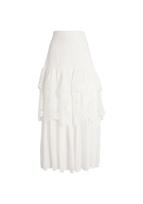 Max & Co. Broderie Tiered Maxi Skirt