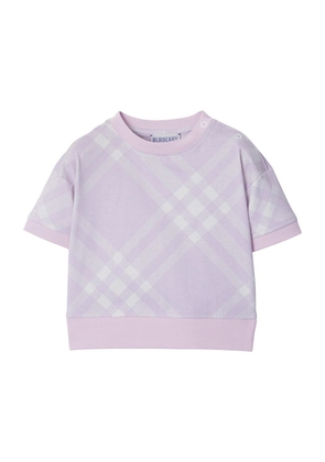Burberry Kids Knitted Check Print T-Shirt (6-12 Months)