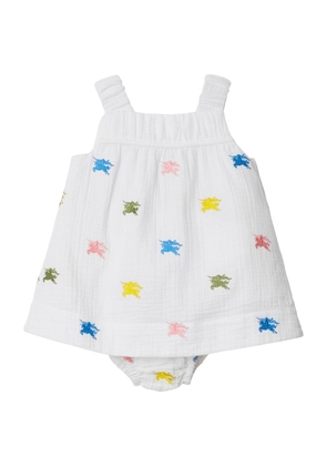 Burberry Kids Cotton Ekd Dress And Bloomers Set (6-24 Months)