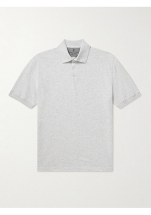 Brunello Cucinelli - Cotton-Piqué Polo Shirt - Men - Gray - IT 44
