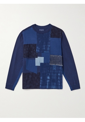 Blue Blue Japan - Patchwork Indigo-Dyed Cotton-Jersey T-Shirt - Men - Blue - S