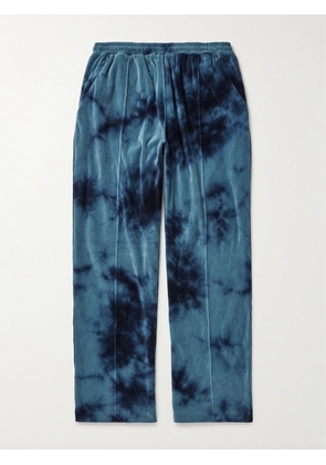 Blue Blue Japan - Kagozome Straight-Leg Tie-Dyed Cotton-Blend Velour Track Pants - Men - Blue - S