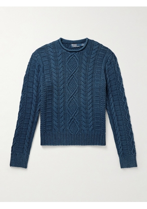 Polo Ralph Lauren - Slim-Fit Cable-Knit Cotton Sweater - Men - Blue - S