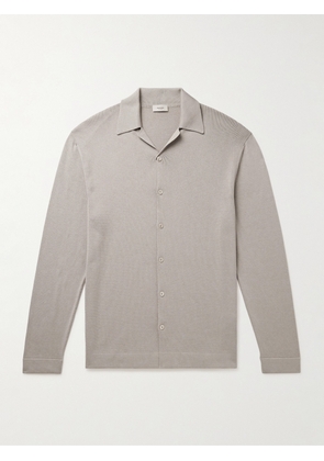 Agnona - Slim-Fit Camp-Collar Silk and Cotton-Blend Shirt - Men - Gray - S