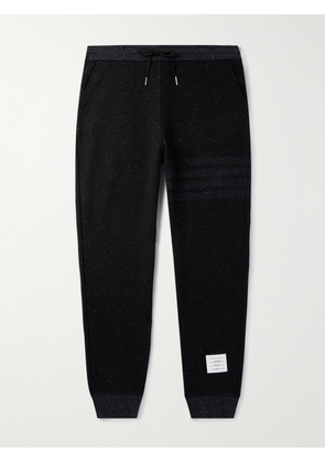 Thom Browne - Logo-Appliquéd Ribbed Cotton and Silk-Blend Sweatpants - Men - Black - 1