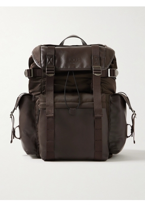 Tod's - Leather-Trimmed Nylon Backpack - Men - Brown