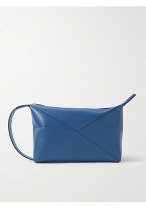 LOEWE - Puzzle Fold Leather Wash Bag - Men - Blue