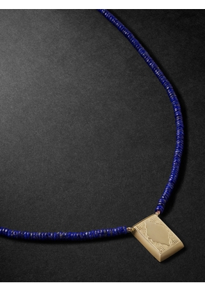 Jacquie Aiche - Prayer Box 14-Karat Gold Lapis Lazuli Beaded Necklace - Men - Gold