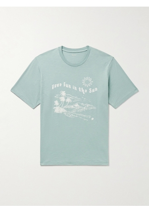 Hartford - Fun Sun Printed Slub Cotton-Jersey T-Shirt - Men - Blue - S