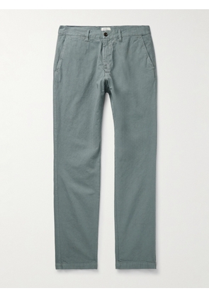 Hartford - Tyron Slim-Fit Straight-Leg Cotton and Linen-Blend Twill Trousers - Men - Green - IT 46