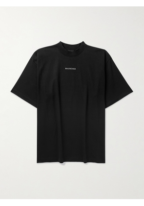 Balenciaga - Logo-Print Cotton-Jersey T-Shirt - Men - Black - XS