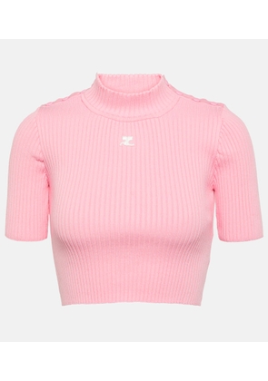 Courrèges Ribbed-knit cropped sweater