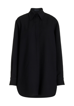 Brandon Maxwell - The Phillipa Wool-Blend Shirtdress - Black - US 12 - Moda Operandi