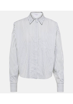 Brunello Cucinelli Striped cotton and silk poplin shirt