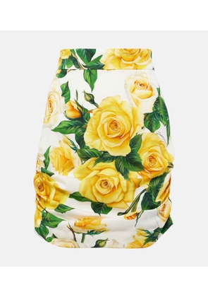 Dolce&Gabbana Floral silk-blend miniskirt