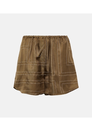 Toteme Monogram silk twill shorts