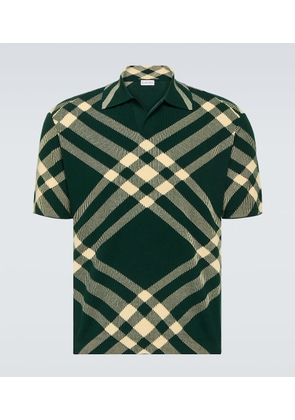 Burberry Checked wool-blend polo shirt