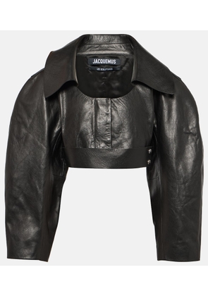 Jacquemus La Veste Obra cropped leather jacket