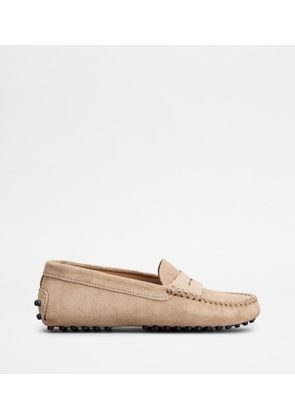 Tod's - Junior Gommino Driving Shoes in Suede, BROWN, 28 - Junior Shoes