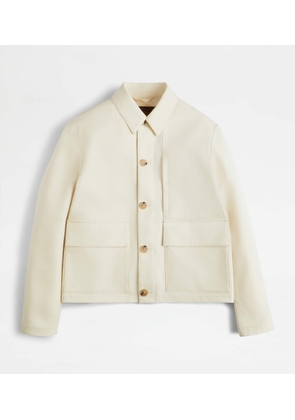 Tod's - Over Jacket in Cotton, WHITE, L - Coat / Trench
