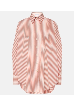 Brunello Cucinelli Oversized striped cotton and silk shirt