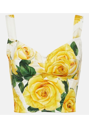 Dolce&Gabbana Floral cotton-blend bustier top