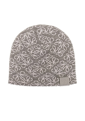 Loewe All Over Anagram Beanie in Grey & Pink - Grey. Size all.