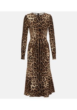 Dolce&Gabbana Leopard-print jersey midi dress