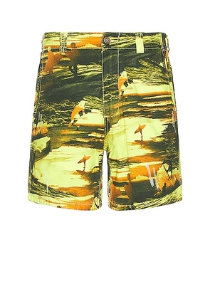 ERL Unisex Printed Shorts Woven in ERL ACID SUNSET - Yellow. Size M (also in ).