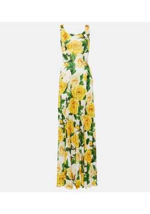Dolce&Gabbana Floral pleated maxi dress