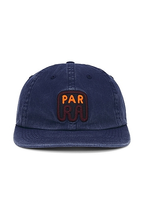 By Parra Fast Food Logo 6 Panel Hat in Navy Blue - Navy. Size all.