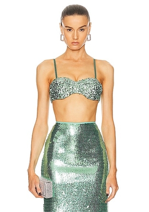 Moschino Jeans Bandeau Top in Green - Green. Size 36 (also in 38, 40, 42).