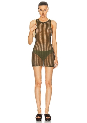 Tropic of C Ipanema Tank Dress in Olive - Olive. Size L (also in S, XS).